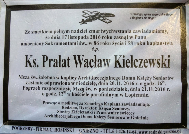 Klepsydra Ks.Prałat Wacław Kiełczewski #księża