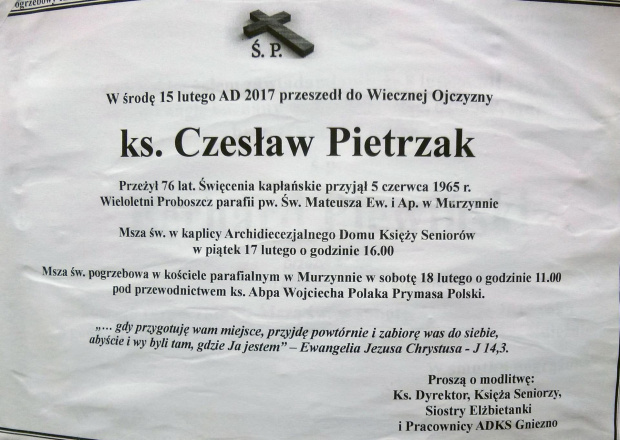 Klepsydry zgonyu ks. Czesław Pietrzak i ks. Henryk Badura