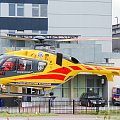 Helikopter ratowniczy startujący spod szpitala w Warszawie.