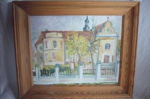 sprzedam obraz "Kościół od Reformatów", malowany na płótnie, 42 x 33, cena 200 zł