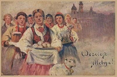 po krakowsku kartka z 1926 roku dla Was! :) Zdrowcyh Wesołych Świat Kochani pełnych wiosennego optymizmu pozdrawiam cieplutko!