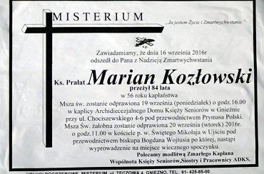 Ks. Marian Kozlowski 1932-2016 #ksiądz