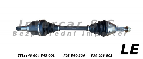 FORD FIESTA VI 1.4 TDCi półoś 2010/07- 51 kW 70 KM 1399 ccm	KVJA lewa